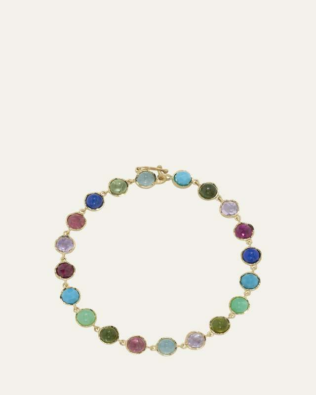 18K Yellow Gold 5mm Gemstone Bracelet, 7"L